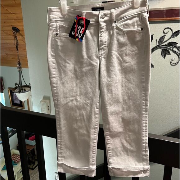 NYDJ Women's White Marilyn Straight Capris #DP335 - Picture 1 of 7